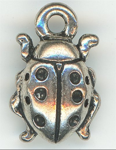 94-2124-12  Tierracast  Lady Bug Charm Antique Silver(pkg 1) Height: 12.75mm Width: 8.5mm Loop ID: 1.25mm