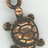94-2129-18  Tierracast  Turtle Charm Antique Copper (pkg 1) Height: 18.75mm Width: 11.25mm Loop ID: 2mm