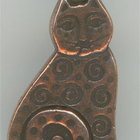 94-2164-18  Tierracast  Spiral Cat Charm Antique Copper (pkg 1) Height: 19.25mm Width: 10.5mm Loop ID: 1.25mm