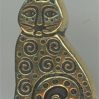 94-2164-26  Tierracast  Spiral Cat Charm Antique Gold (pkg 1) Height: 19.25mm Width: 10.5mm Loop ID: 1.25mm