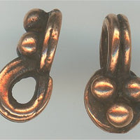 94-2165-18  Tierracast  Spiral and Drop Bead Charm Antique Copper (pkg 5)