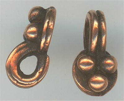 94-2165-18  Tierracast  Spiral and Drop Bead Charm Antique Copper (pkg 5)