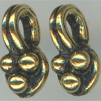 94-2165-26  Tierracast  Spiral and Drop Bead Charm Antique Gold (pkg 5)