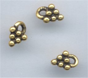 94-2166-26 Antique Gold Small Beaded Pyramid 5mm (pkg 10)