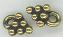 94-2167-26  Tierracast  Beaded Pyramid Antique Gold (pkg 5)