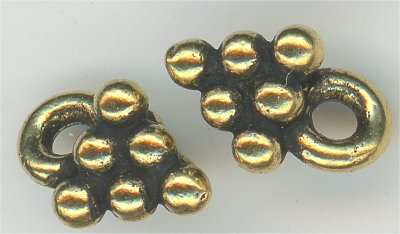 94-2167-26  Tierracast  Beaded Pyramid Antique Gold (pkg 5)