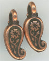 94-2171-18  Tierracast  Paisley Charm Antique Copper (pkg 5) Height: 12.75mm Width: 5mm Loop ID: 1.25mm