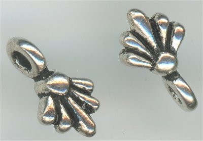 94-2172-12  Tierracast  Deco Fan Charm Antique Silver (pkg 5)