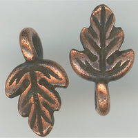 94-2174-18  Tierracast  Oak Leaf Charm Antique Copper(pkg 5) Height: 10.75mm Width: 6mm Loop ID: 1.25mm