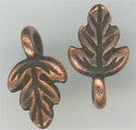 94-2174-18  Tierracast  Oak Leaf Charm Antique Copper(pkg 5) Height: 10.75mm Width: 6mm Loop ID: 1.25mm