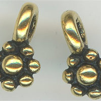 94-2175-26  Tierracast  Rosette Charm Antique Gold (pkg 5)