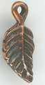 94-2178-18  Tierracast  Birch Leaf Drop Charm Antique Copper (pkg 5) Height: 15mm Width: 6.75mm Loop ID: 1.25mm