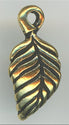94-2178-26  Tierracast  Birch leaf Drop Charm Antique Gold (pkg 5) Height: 15mm Width: 6.75mm Loop ID: 1.25mm