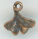 94-2187-18 Tierracast Ginko Leaf Charm Antique Copper(pkg 5) Height: 13.75mm Width: 13.25mm Loop ID: 1.5mm