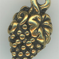 94-2188-26  Tierracast  Grapes Charm Antique Gold (pkg 1) Height: 14.75mm Width: 8mm Loop ID: 1.25mm