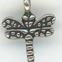 94-2208-12  Tierracast  Dragonfly Charm Antique Silver (pkg 1) Height: 15mm Width: 11.75mm Loop ID: 1.25mm