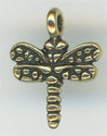 94-2208-26  Tierracast  Dragonfly Charm Antique Gold (pkg 1) Height: 15mm Width: 11.75mm Loop ID: 1.25mm