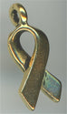 94-2216-26  Tierracast  Awareness Ribbon 16mm Antique Gold (pkg 2) Height: 17mm Width: 7.25mm Loop ID: 2mm