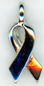 94-2216-61  Tierracast  Awareness Ribbon Rhodium charm 16mm (pkg 2) Height: 17mm Width: 7.25mm Loop ID: 2mm