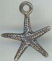 94-2232-12  Tierracast  Sea Star Charm Antique Silver (pkg 1) Height: 20mm Width: 18.5mm Loop ID: 1mm