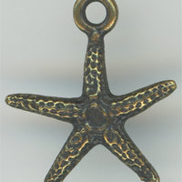 94-2232-27  Tierracast  Sea Star Charm Brass (pkg 1) Height: 20mm Width: 18.5mm Loop ID: 1mm