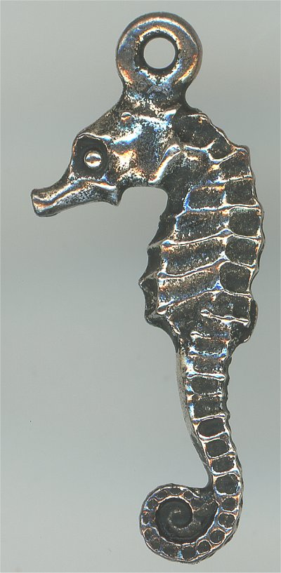 94-2236-12  Tierracast  Seahorse Charm Antique Silver (pkg 1) Height: 24mm Width: 9.75mm Loop ID: 1.25mm