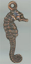 94-2236-18  Tierracast  Seahorse Charm Antique Copper (pkg 1) Height: 24mm Width: 9.75mm Loop ID: 1.25mm