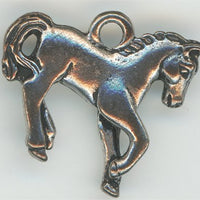 94-2272-12  Tierracast  Horse Charm Antique Silver (pkg 1) Height: 18mm Width: 19.5mm Loop ID: 2.25mm