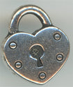 94-2290-12  Tierracast  Heart Lock Charm Antique Silver (pkg 1) Height: 16.25mm Width: 14mm Loop ID: 3.75mm