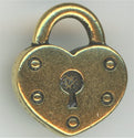 94-2290-26  Tierracast  Heart Lock Antique Gold (pkg 1) Height: 16.25mm Width: 14mm Loop ID: 3.75mm