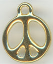 94-2294-25  Tierracast  Peace Symbol Charm Gold (pkg 1) Height: 18.75mm Width: 15.5mm Loop ID: 2mm
