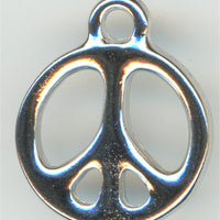 94-2294-61  Tierracast  Peace Symbol Charm Antique Rhodium (pkg 1) Height: 18.75mm Width: 15.5mm Loop ID: 2mm