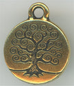 94-2303-26  Tierracast  Small Tree Of Life Charm Antique Gold (pkg 1) Height: 19.25mm Width: 15.5mm Loop ID: 2mm