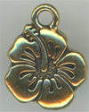 94-2307-26  Tierracast  Hibiscus Flower Charm Antique Gold (pkg 1) Height: 17.75mm Width: 14.25mm Loop ID: 2.25mm