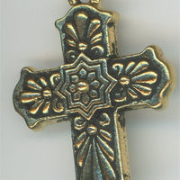 94-2321-26  Tierracast  Talavera Cross Antique Gold (pkg 1) Height: 29.25mm Width: 21.25mm Loop ID: 2mm