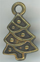 94-2353-27  Tierracast  Christmas Tree Charm Antique Brass (pkg 1) Height: 20.25mm Width: 12.25mm Loop ID: 2.25mm