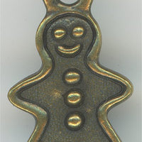 94-2354-27  Tierracast  Gingerbread Man Charm Antique Brass (pkg 1) Height: 19.25mm Width: 11mm Loop ID: 2.25mm