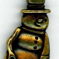 94-2355-27  Tierracast  Snow Man charm Antique Brass Height: 22.75mm Width: 10.25mm Loop ID: 2.25mm