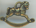 94-2356-27  Tierracast  Rocking Horse Charm Antique Brass (pkg 1) Height: 16.25mm Width: 22mm Loop ID: 1.75mm