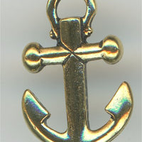 94-2359-26  Tierracast  Anchor Charm Antique Gold (pkg 1) Height: 27.25mm Width: 17.5mm Loop ID: 3.25mm