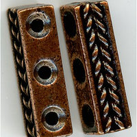 94-3048-18 - Tierracast Braided Bar 3-Hole Link Antique Copper (pkg 2)