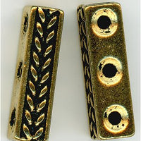 94-3048-26  -  Tierracast Braided Bar 3-hole Link Antique Gold (pkg 2)
