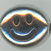 94-5112-12  Tierracast  Smiley Face Antique Silver (pkg 1) Height: 6mm Width: 6.75mm Hole ID: 1mm