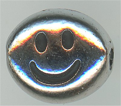 94-5112-12  Tierracast  Smiley Face Antique Silver (pkg 1) Height: 6mm Width: 6.75mm Hole ID: 1mm