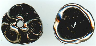 94-5504-12 - Tierracast <B>8mm Lily Bead Cap - Antique Silver </B> (4)