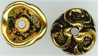 94-5504-26 - Tierracast <B>8mm Lily Bead Cap - Antique Gold </B> (4)