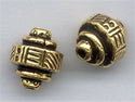 94-5529-26 Antique Gold 9mm Ethnic Barrel Bead (pkg 5)