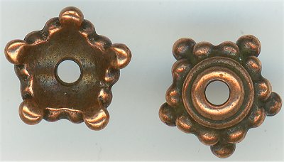 94-5548-18 - Tierracast <B>9mm Star Bead Cap - Antique Copper </B> (4)