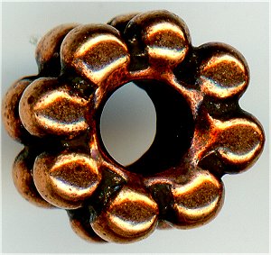 94-5563-18 - Tierracast Beaded Large Hole Bead 9x4.5mm Antique Copper(pkg 2)