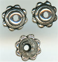 94-5571-12 - Tierracast <B>5mm Beaded Bead Cap - Antique Silver </B> (10)